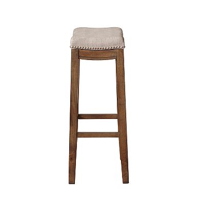 Linon Claridge Rustic Backless Bar Stool