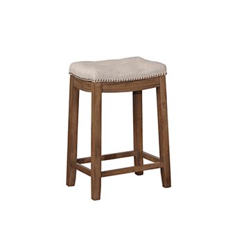 Linon Claridge Rustic Backless Counter Stool