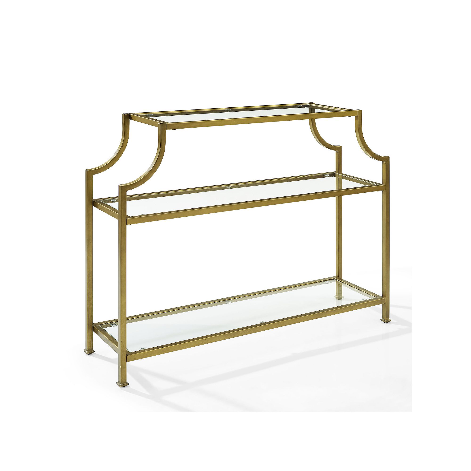 Crosley Aimee Glass Console Table, White