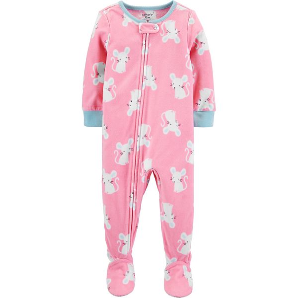 Carters Baby Girls One-Piece Fleece Footie Pajamas