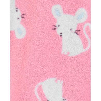 Baby Girl Carter's 1-Piece Mouse Fleece Footie PJs