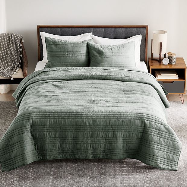 Sonoma Goods For Life® Solid Cotton Bedspread or Sham, Med Green