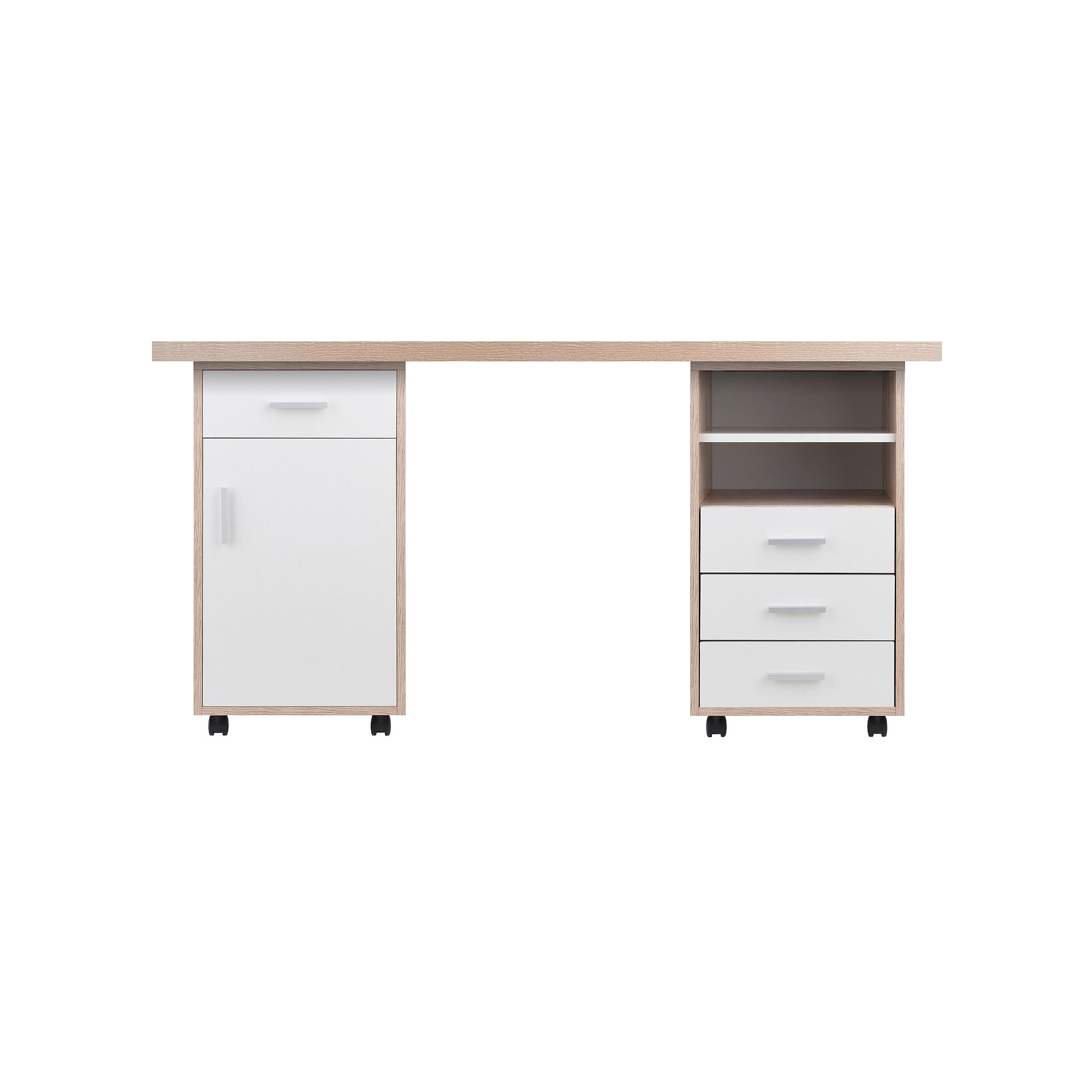 WINSOME Kenner 3-Pc 4-Drawer Modular Desk, Natural White