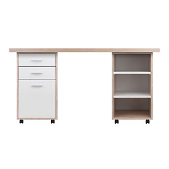 WINSOME Kenner 3 pc Modular Desk & File Cabinet