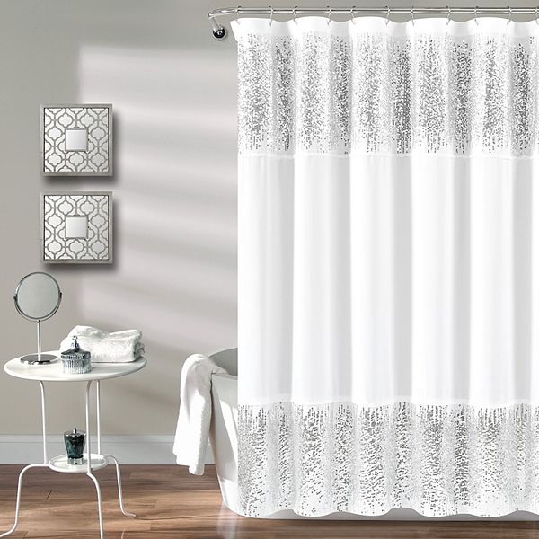 Lush Decor Shimmer Sequins Shower Curtain, Lush Decor Ruffle Diamond Shower Curtain