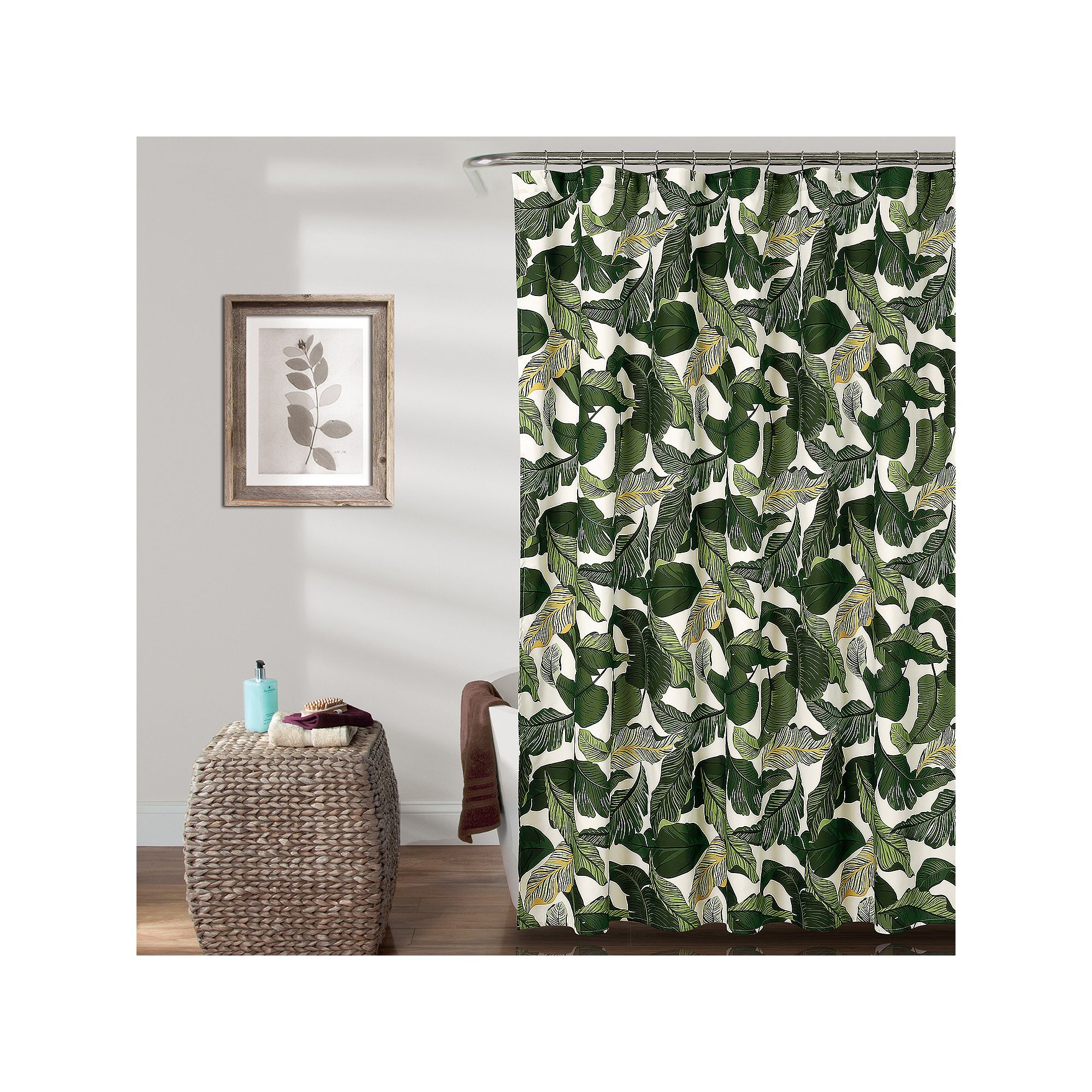 Lush Decor Tropical Paradise Shower Curtain, Size: 72X72, Green