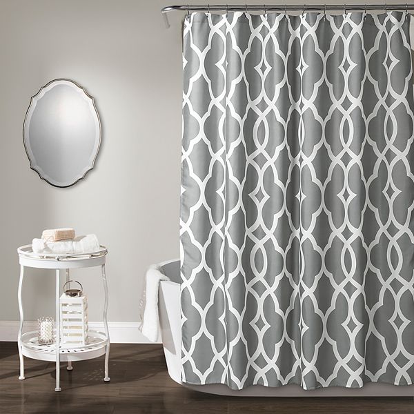 Lush Decor Connor Geo Shower Curtain Gray, How To Shower Without Curtain