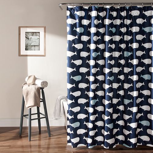 Lush Decor Whale Shower Curtain