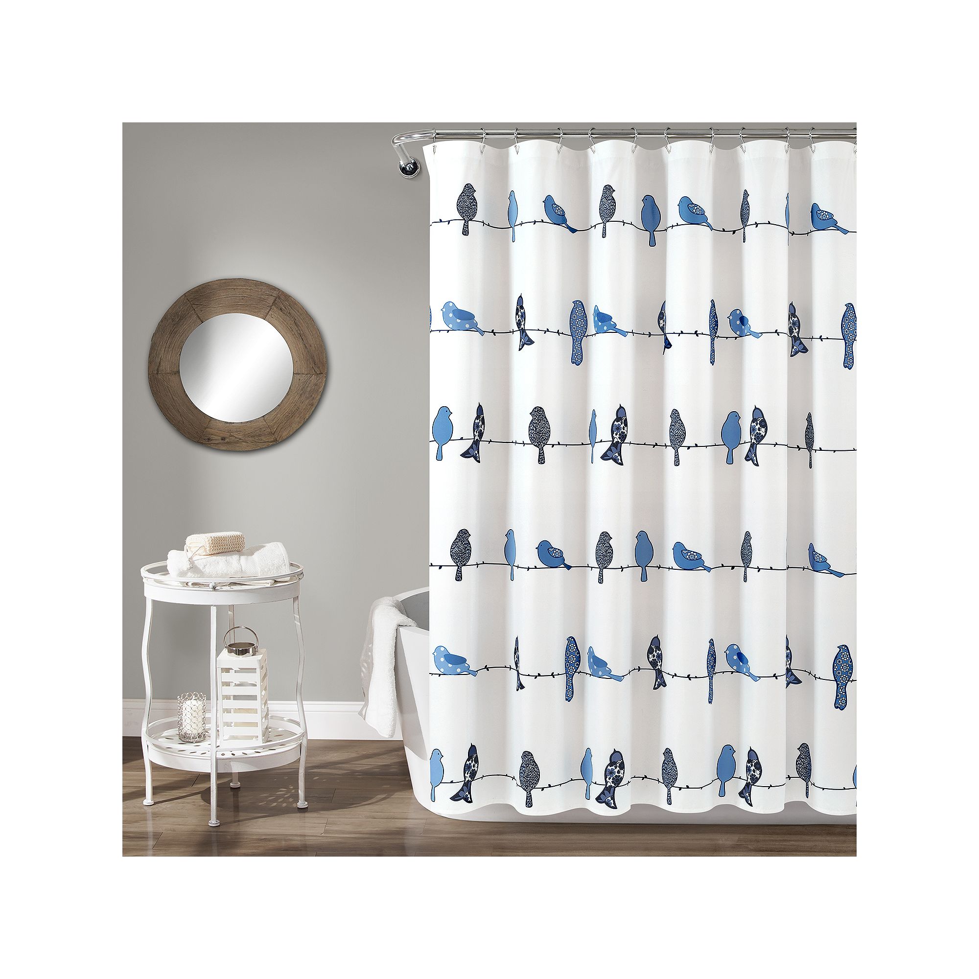 Lush Decor Rowley Birds Shower Curtain, Size: 72X72, Blue