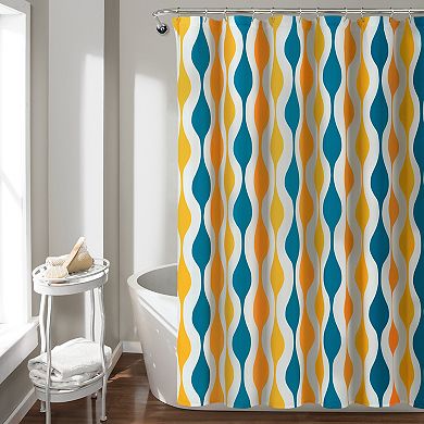 Lush Decor Mid Century Geo Shower Curtain