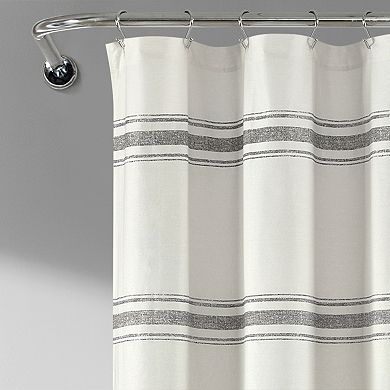 Lush Decor Farmhouse Stripe Shower Curtain