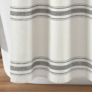 Lush Decor Farmhouse Stripe Shower Curtain