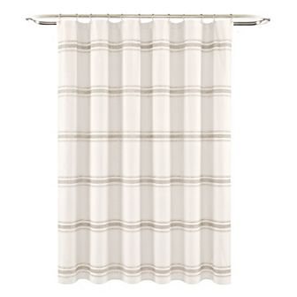 Lush Decor Farmhouse Stripe Shower Curtain