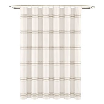 Lush Decor Farmhouse Stripe Shower Curtain