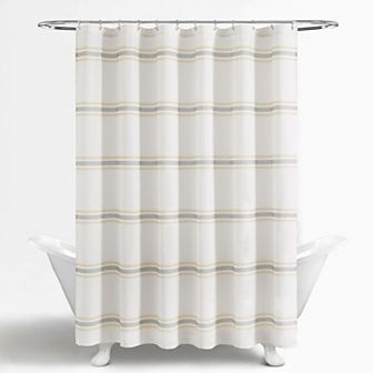 Lush Decor Farmhouse Stripe Shower Curtain