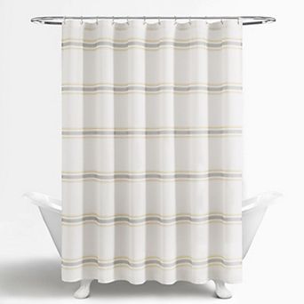 Lush Decor Farmhouse Stripe Shower Curtain