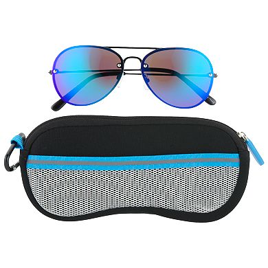 Boys 4-20 Pan Oceanic Colored Aviator Sunglasses & Case