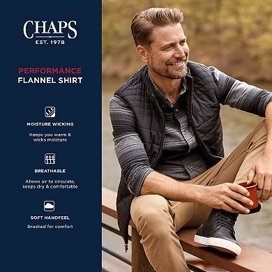Big & Tall Chaps Performance Flannel Button-Down Shirt