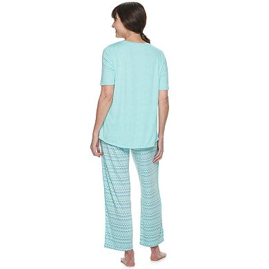 Women's Croft & Barrow® Lush Luxe Top & Pants Pajama Set