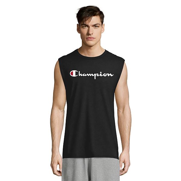 Men's Champion® Logo Graphic Muscle Tee - Black (S)