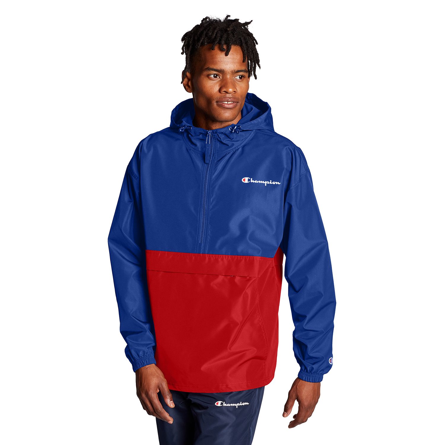 champion men's packable jacket white