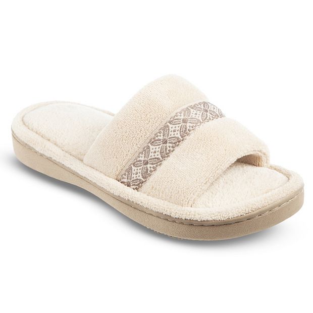 Isotoner microterry slide slippers hot sale