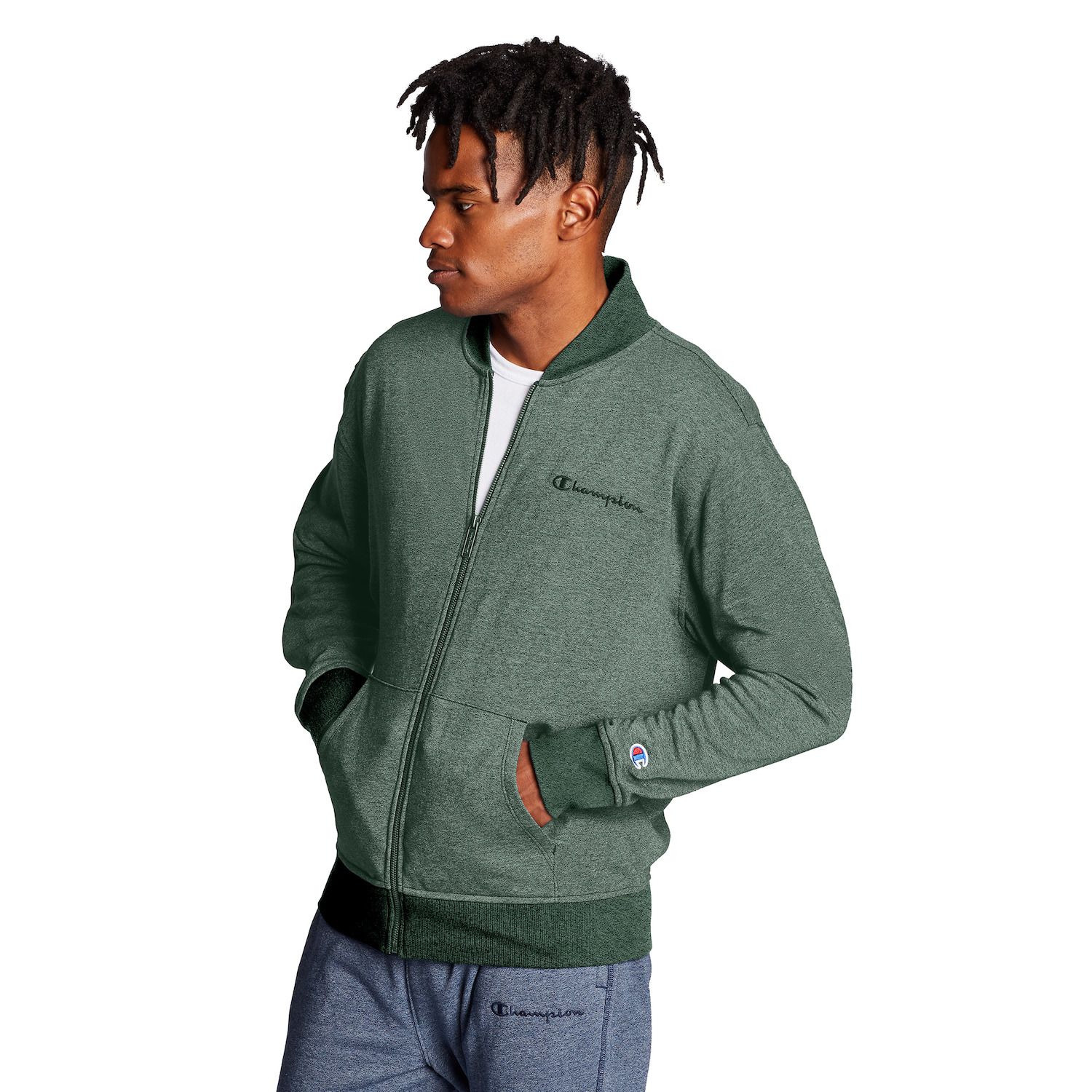 champion jacket green