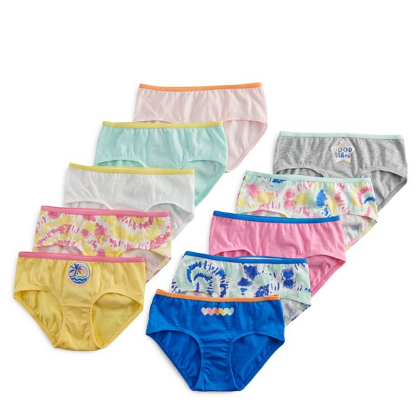 Girls' Cotton Spandex Hipster 12-pack, Size 6-14