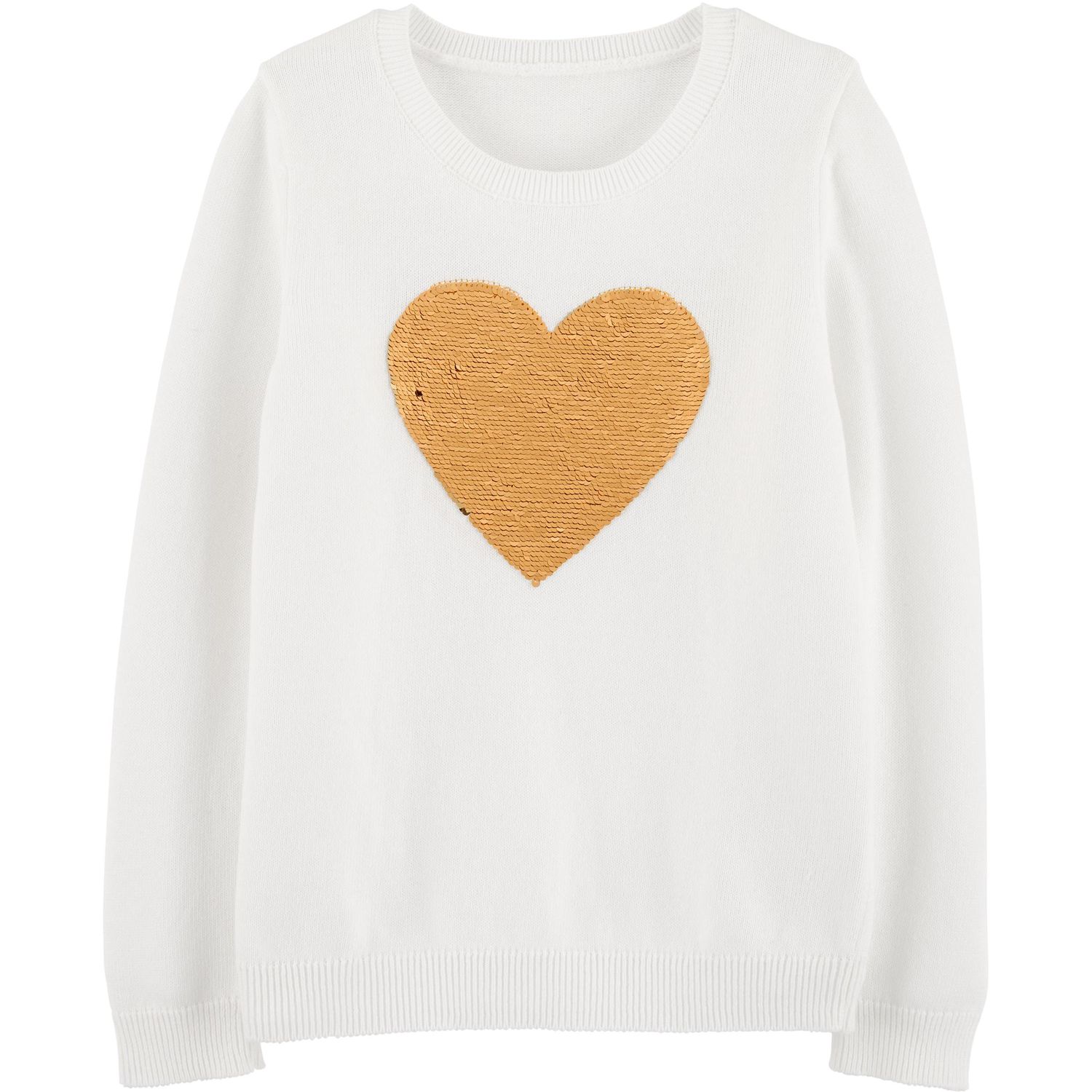 sequin heart sweatshirt