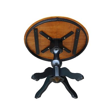 International Concepts 28.9"H Espresso Finish Round Top Pedestal Table
