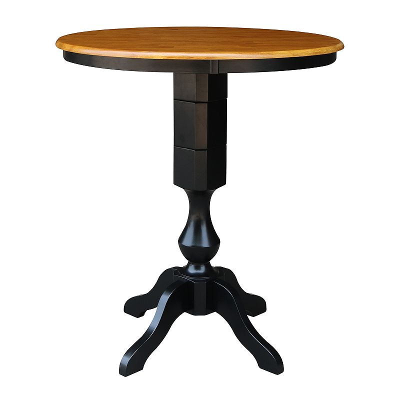 International Concepts 40.9H Black/Cherry Round Top Pedestal Table, Mult