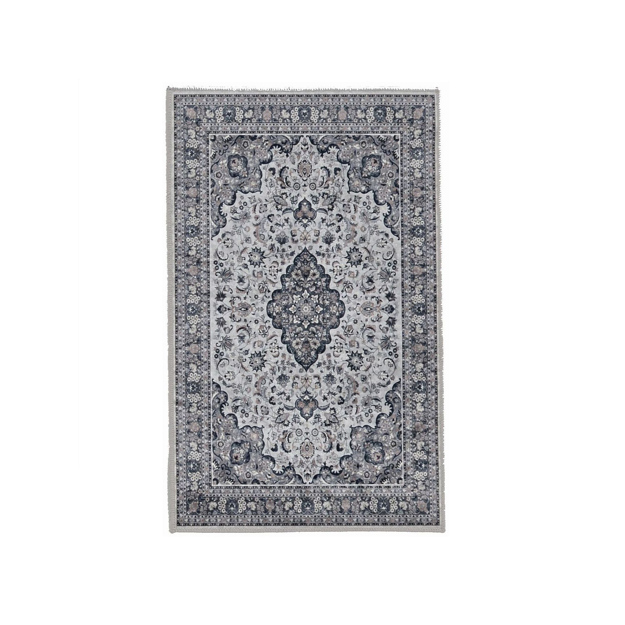 Linon Emerald Medallion Rug, Gray Ivory