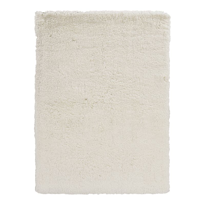 Linon Pastel Shag Rug, White, 5X7 Ft
