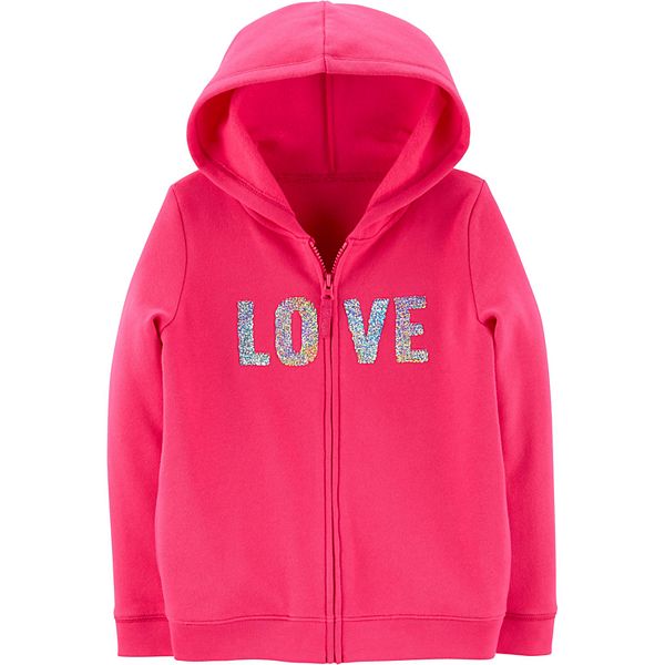 Louis Vuitton Mickey Mouse Glitter Heart Full-Zip Hooded Fleece Sweatshirt