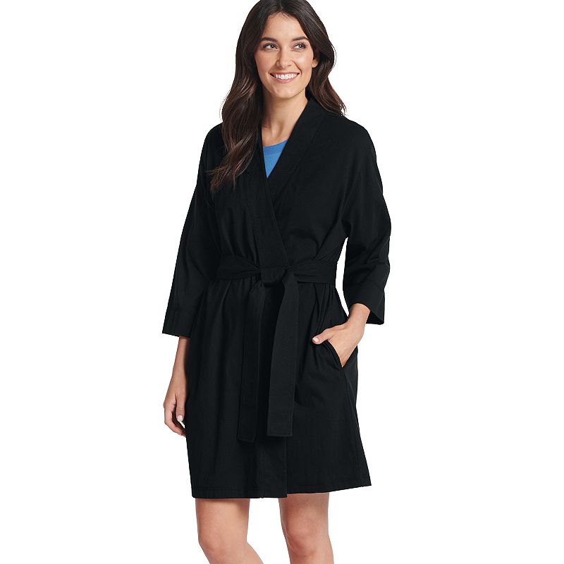 UPC 037882717153 product image for Women's Jockey Everyday Essentials Wrap Robe, Size: Small, Black | upcitemdb.com