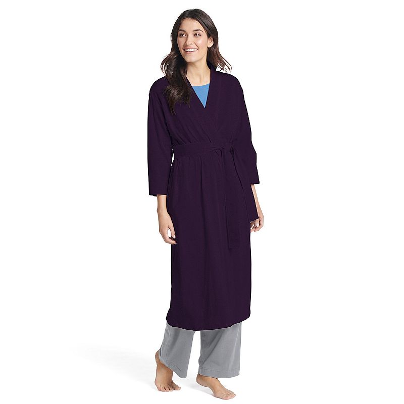 Womens Jockey Everyday Essentials Long Wrap Robe, Size: Small, Purple