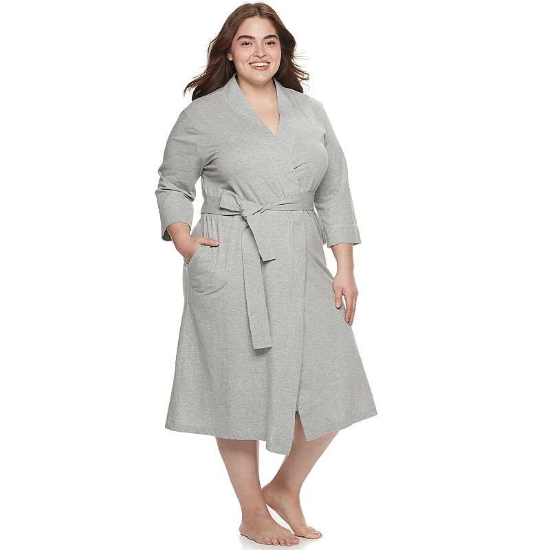 UPC 037882774606 product image for Plus Size Jockey® Everyday Essentials Long Wrap Robe, Women's, Size: 2XL, Grey G | upcitemdb.com