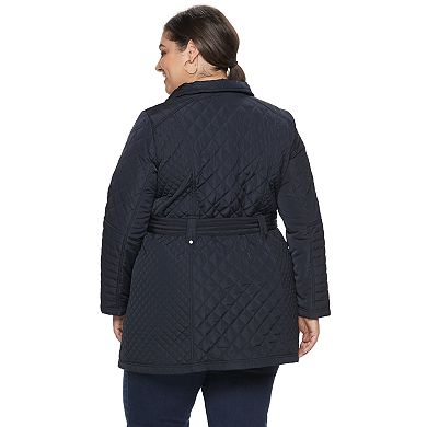 Plus Size Gallery Belted Quilted Jacket