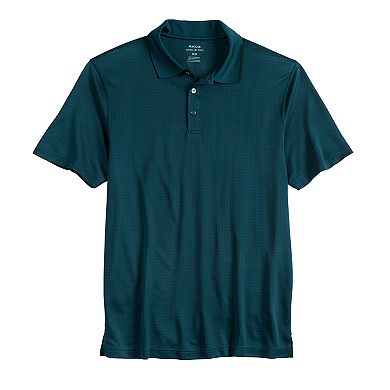 Men's Haggar Short Sleeve Micro Jacquard Pattern Polo
