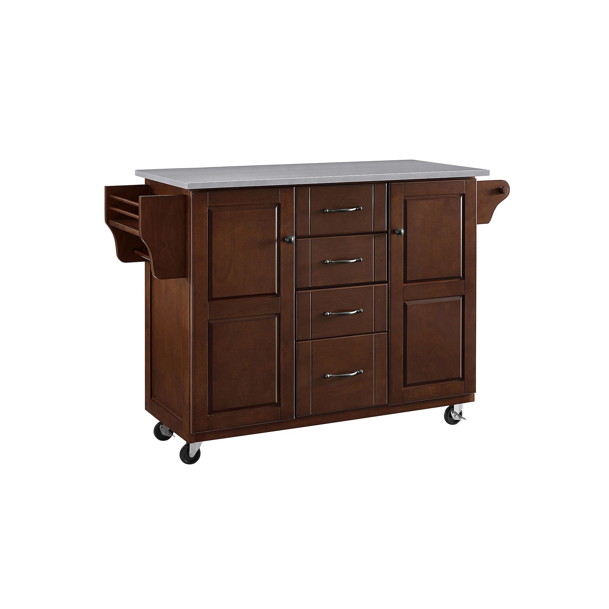 Crosley Eleanor Kitchen Cart, Brown Stainless