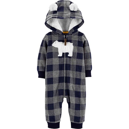 Baby Boy Carter's Hooded Polar Bear Fleece Coverall