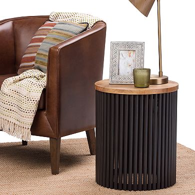 Simpli Home Demy Metal/Wood Accent Table
