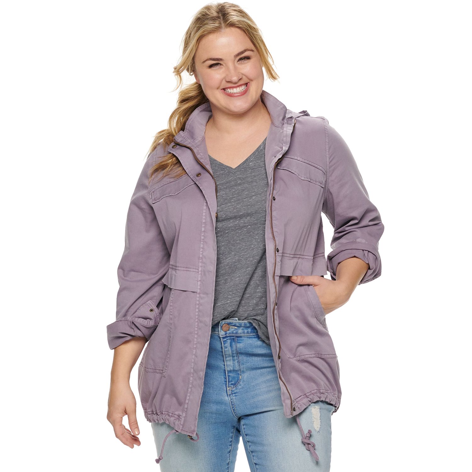 plus size utility jacket