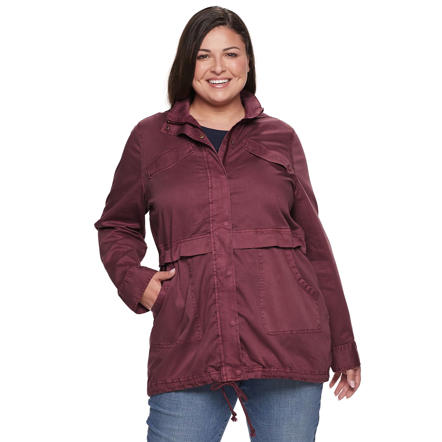 plum utility jacket