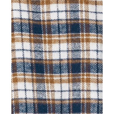 Baby Boy Carter's Brown Plaid Dressy Suspender Set