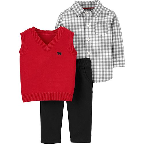 Baby Boy Carter's Red Vest Dressy Set