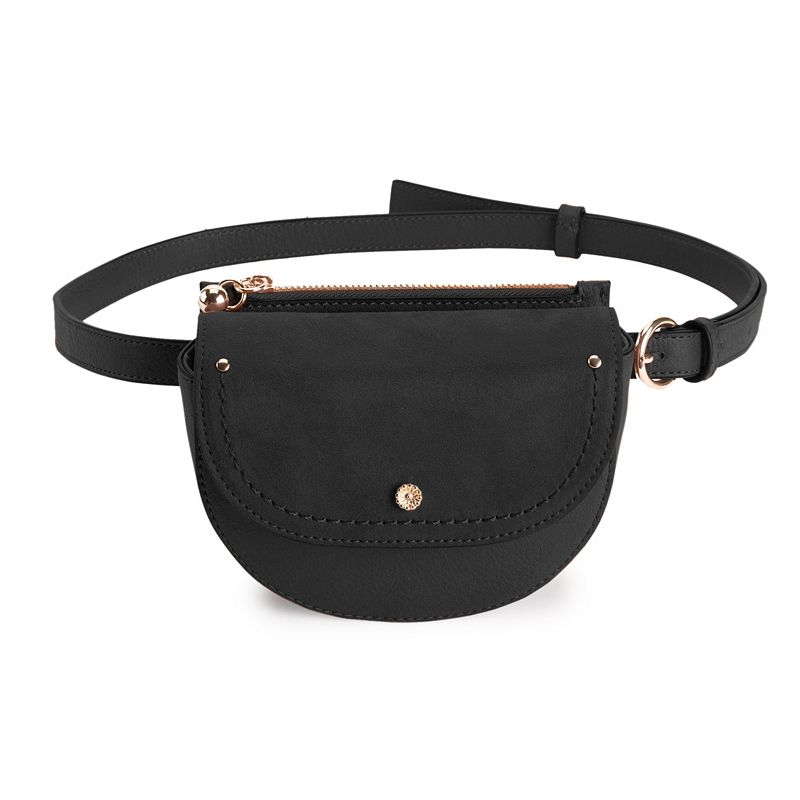 LC Lauren Conrad Asana Faux-Leather Belt Bag, Black