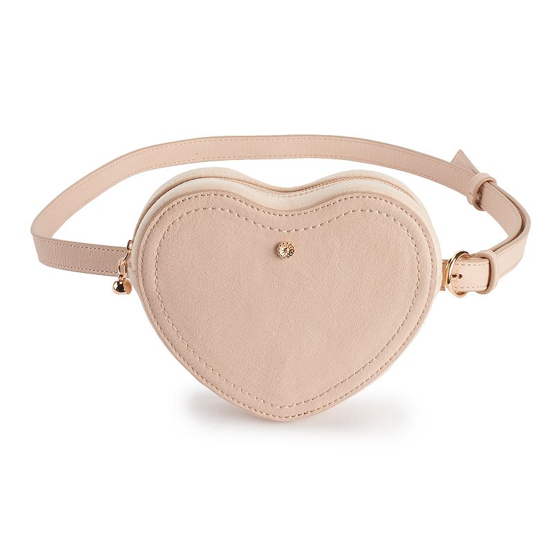 LC Lauren Conrad Corinne Heart Faux-Leather Belt Bag, Brt Pink