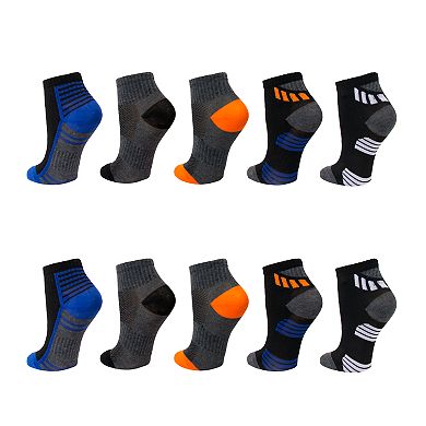Boys Tek Gear® 10-Pack Lightweight Quarter-Cut Performance Socks