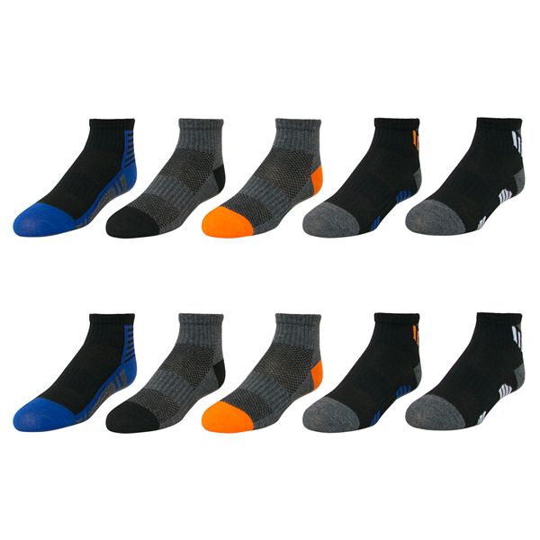Boys Tek Gear® 10-Pack Lightweight Quarter-Cut Performance Socks